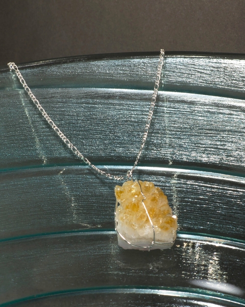 Calia Druse Crystal Pendant on Silver Chain