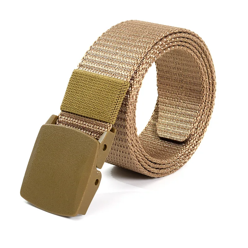 Cinturón de lona para hombre con hebilla de plástico cinturón táctico sin metal - Imagen 8 de 12