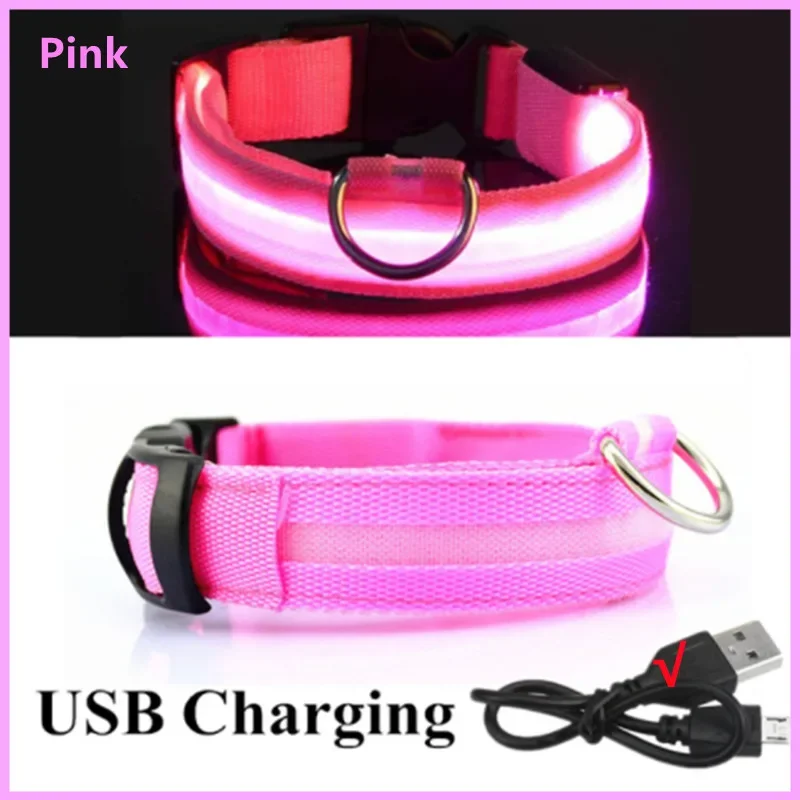 Collar de Carga Luminoso 3 Modos Perro Led Usb Gato Perros Collares Desmontables - Imagen 26 de 26