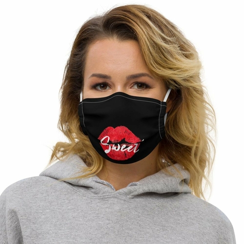 Face Coverings, Sweet Kiss Red Lipstick Style Face Mask